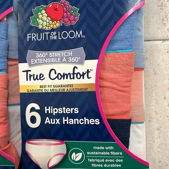 NWT of three 6-hipster packs (18 total) Fruit of the Loom size 6 - Picture 2 of 3